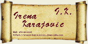 Irena Karajović vizit kartica